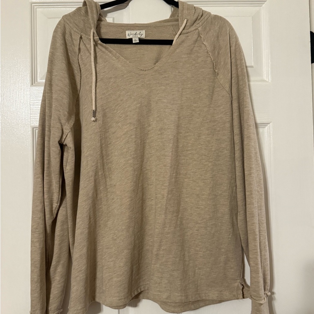 New Wonderly Studio Tan Hooded Top